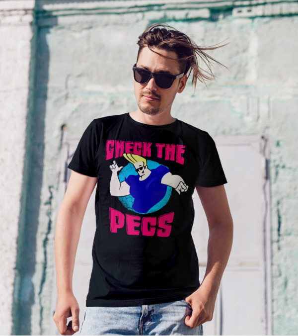 Check The Pecs Johnny Bravo Cartoon Character T-Shirt