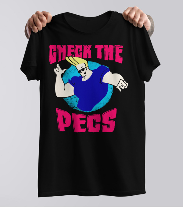 Check The Pecs Johnny Bravo Cartoon Character T-Shirt