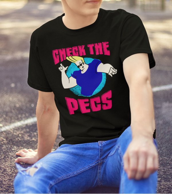 Check The Pecs Johnny Bravo Cartoon Character T-Shirt