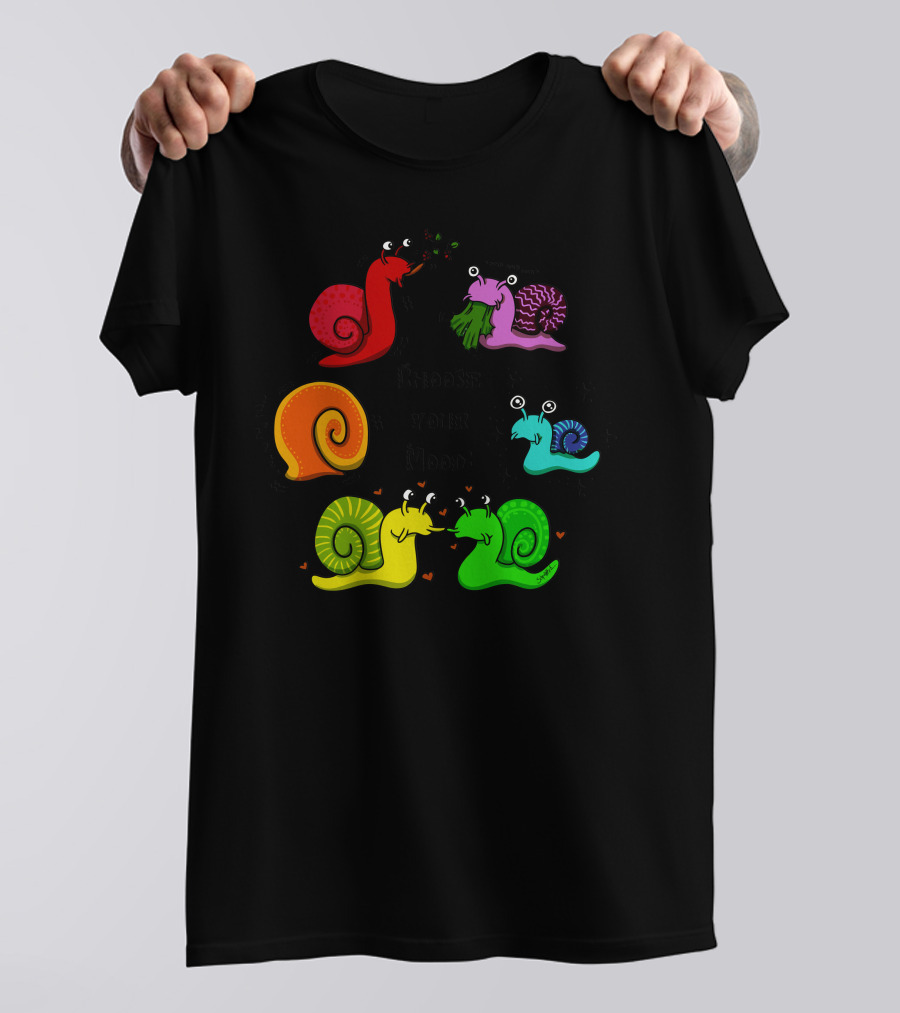 Choose Your Mood Snails Eating Hearts Stars ZZZ T-Shirt