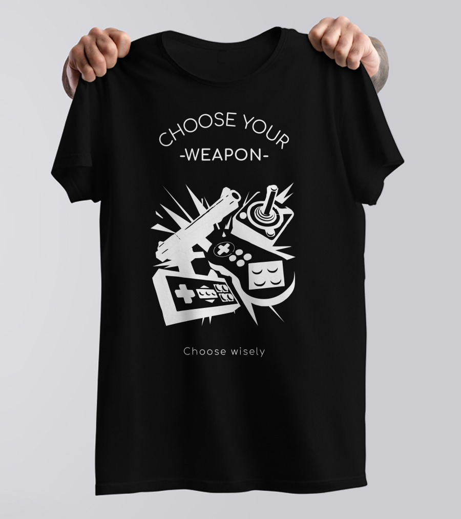 Choose Your Weapon Choose Wisely Gaming Controllers Retro Icons T-Shirt