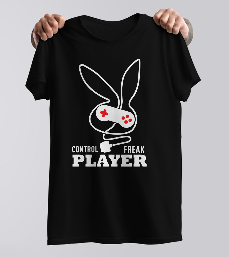 Control Freak Player Gamer Retro Gamepad Bunny Ears T-Shirt