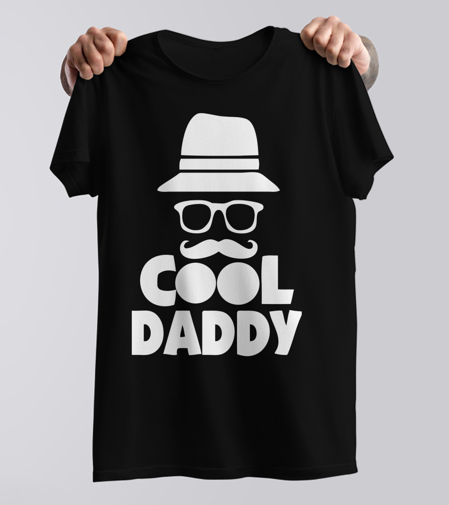 Cool Daddy Hat And Mustache Glasses T-Shirt