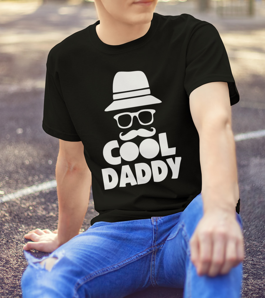 Cool Daddy Hat And Mustache Glasses T-Shirt