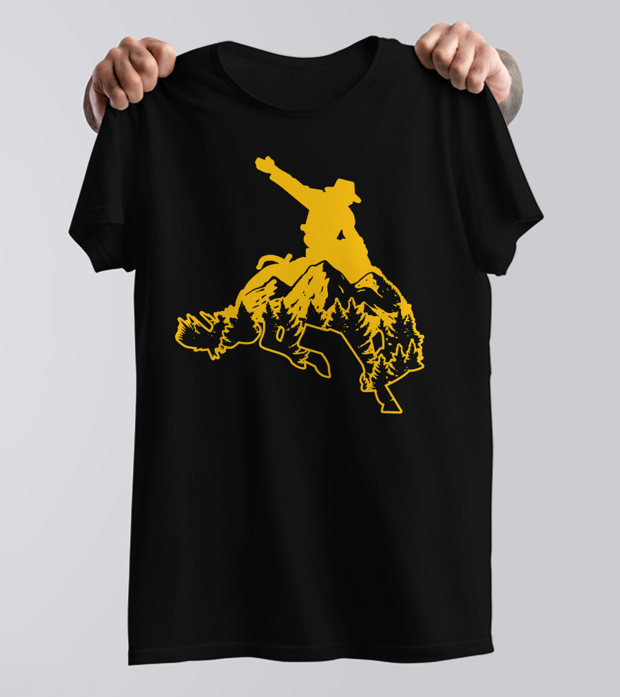 Country Horse Cowboy Riding Mountainous Terrain T-Shirt