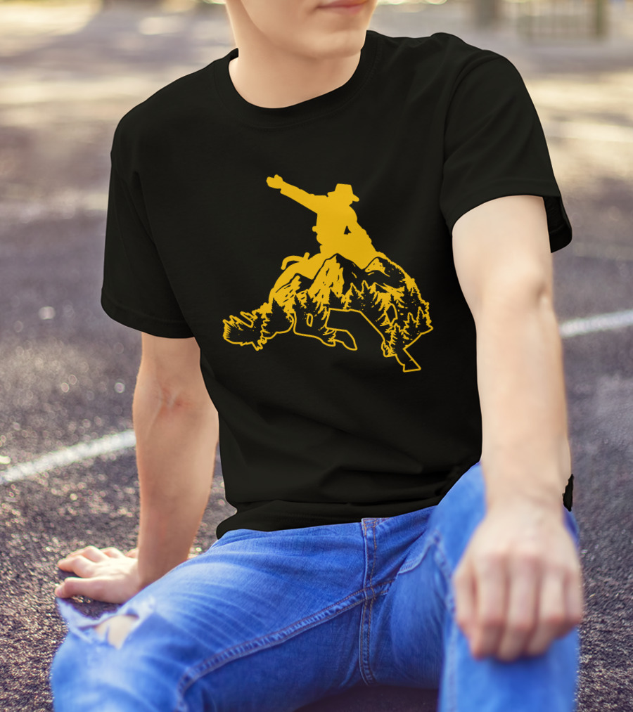 Country Horse Cowboy Riding Mountainous Terrain T-Shirt