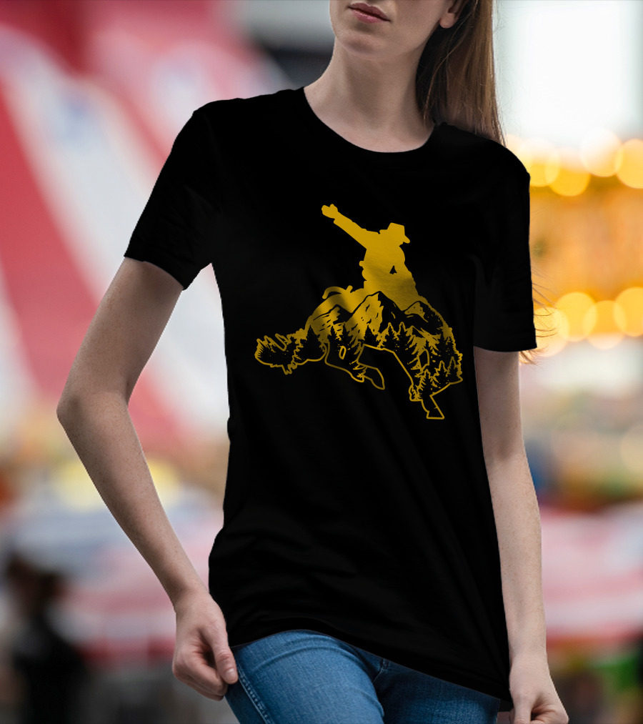 Country Horse Cowboy Riding Mountainous Terrain T-Shirt