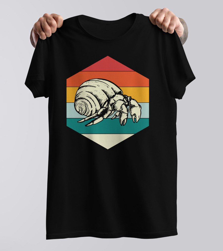 Crabs Sea Food Crab Retro Hermit Crab Vintage Stripes T-Shirt