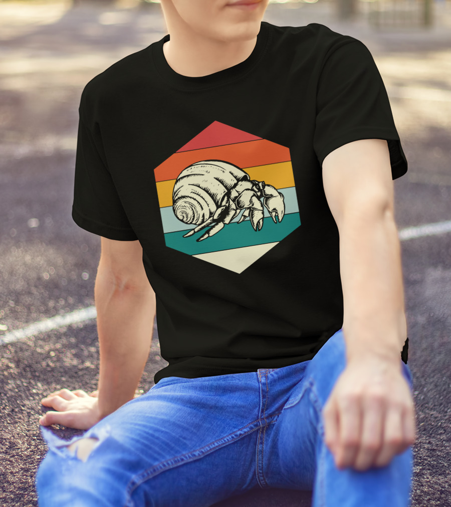 Crabs Sea Food Crab Retro Hermit Crab Vintage Stripes T-Shirt
