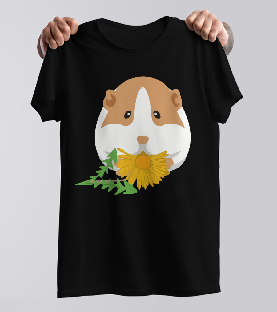 Cute Guinea Pig Eating Dandelion Leaves T-Shirt