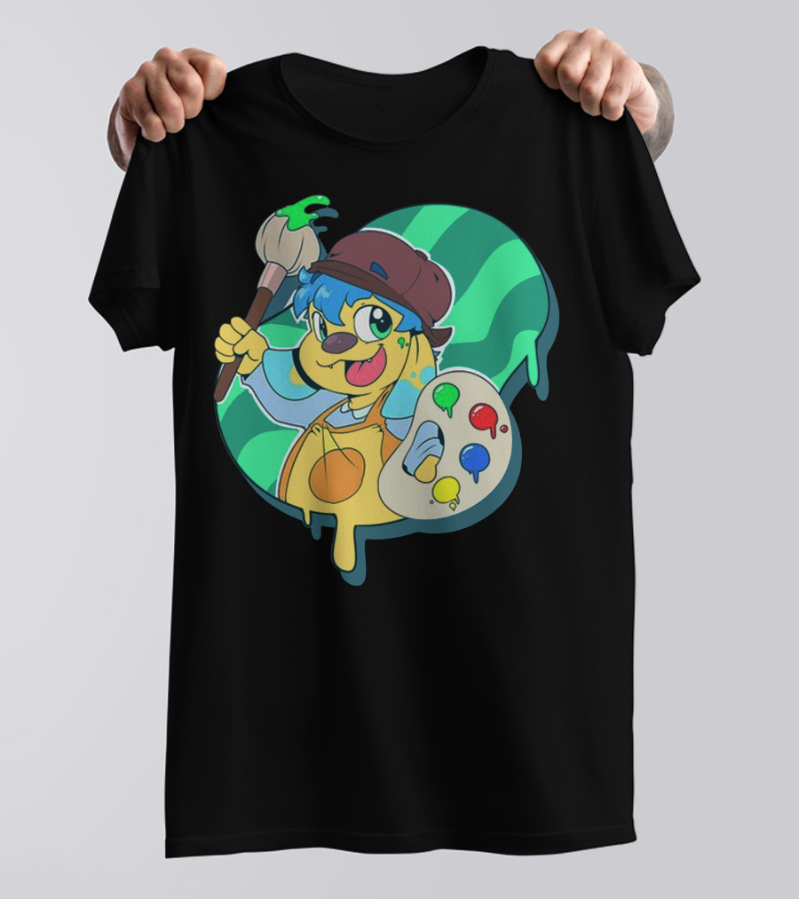 Cute Little Artist Paint Palette Dog Kid Creativity T-Shirt