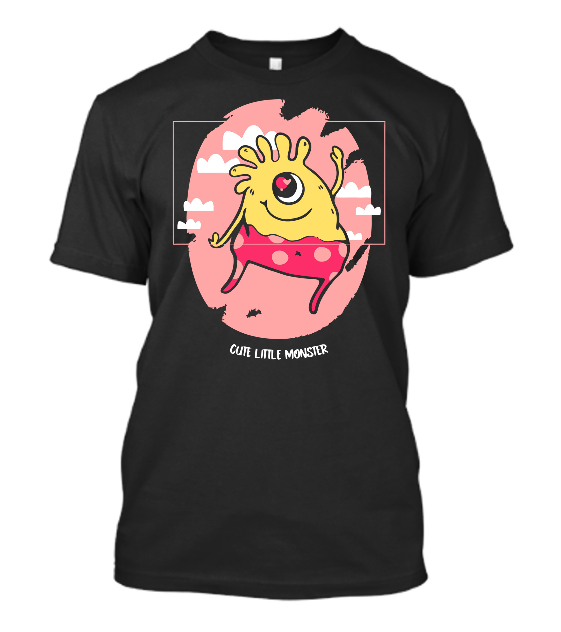 Cute Little Monster One-Eyed Playful Cartoon Character T-Shirt