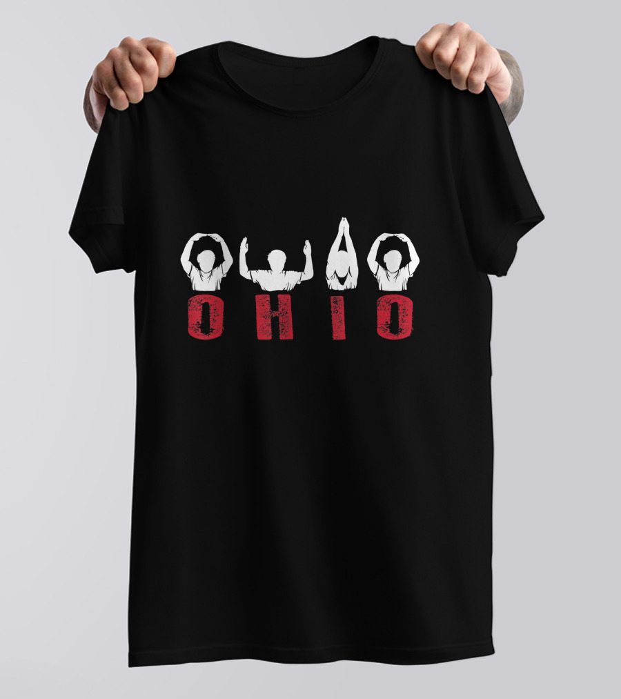 Proud To Be Ohioan Letters With People Shaped As Ohio T-Shirt
