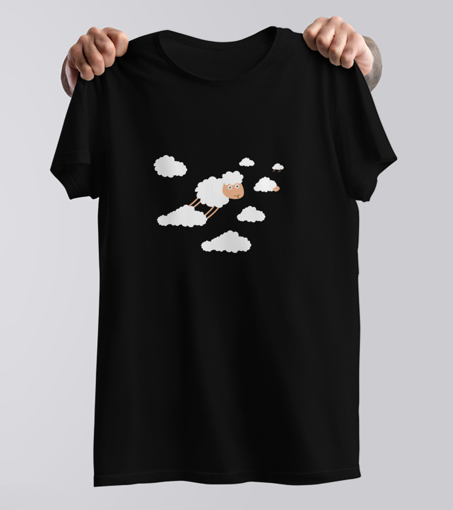 Cute Sheep Cloud Floating With Fluffy Clouds T-Shirt