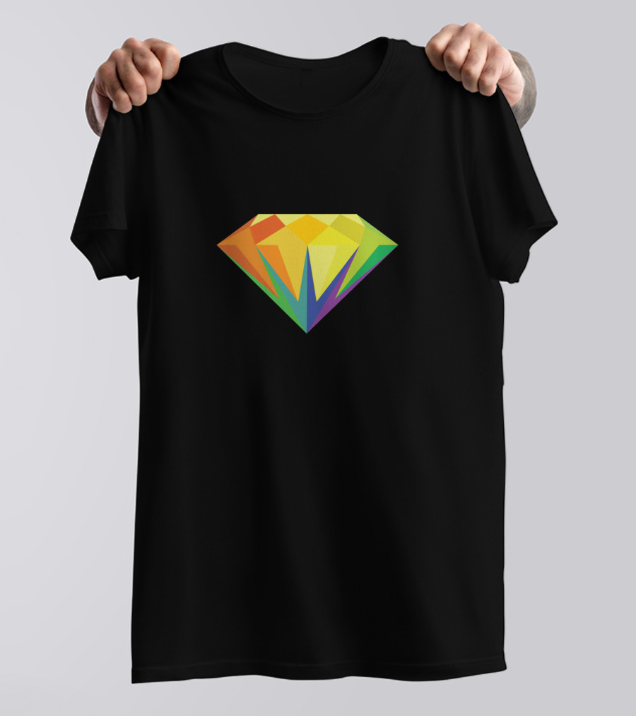 Diamond Color Palette Rainbow Spectrum Geometric Gem T-Shirt