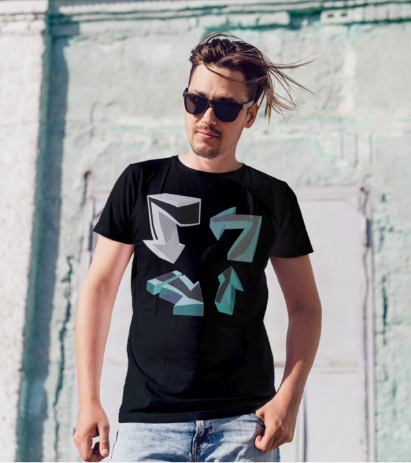 Direction Arrows Geometric Style 3D T-Shirt