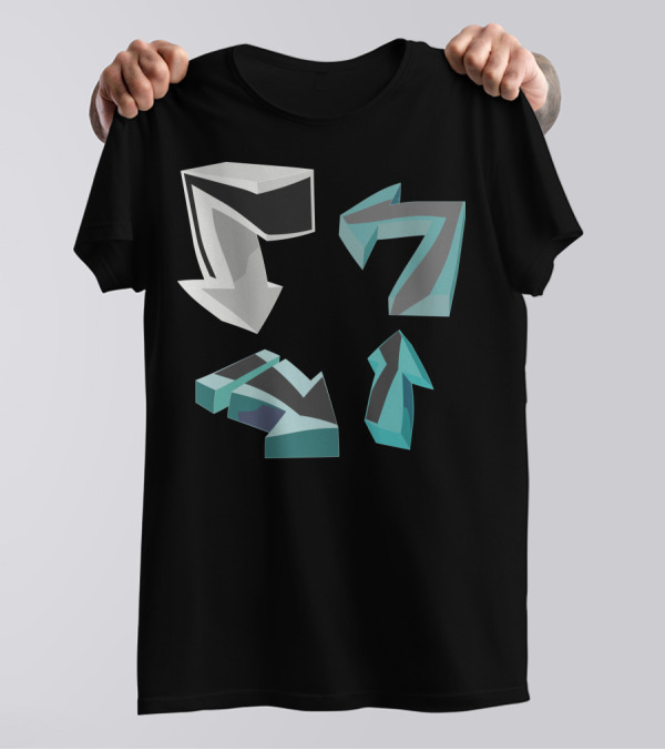 Direction Arrows Geometric Style 3D T-Shirt