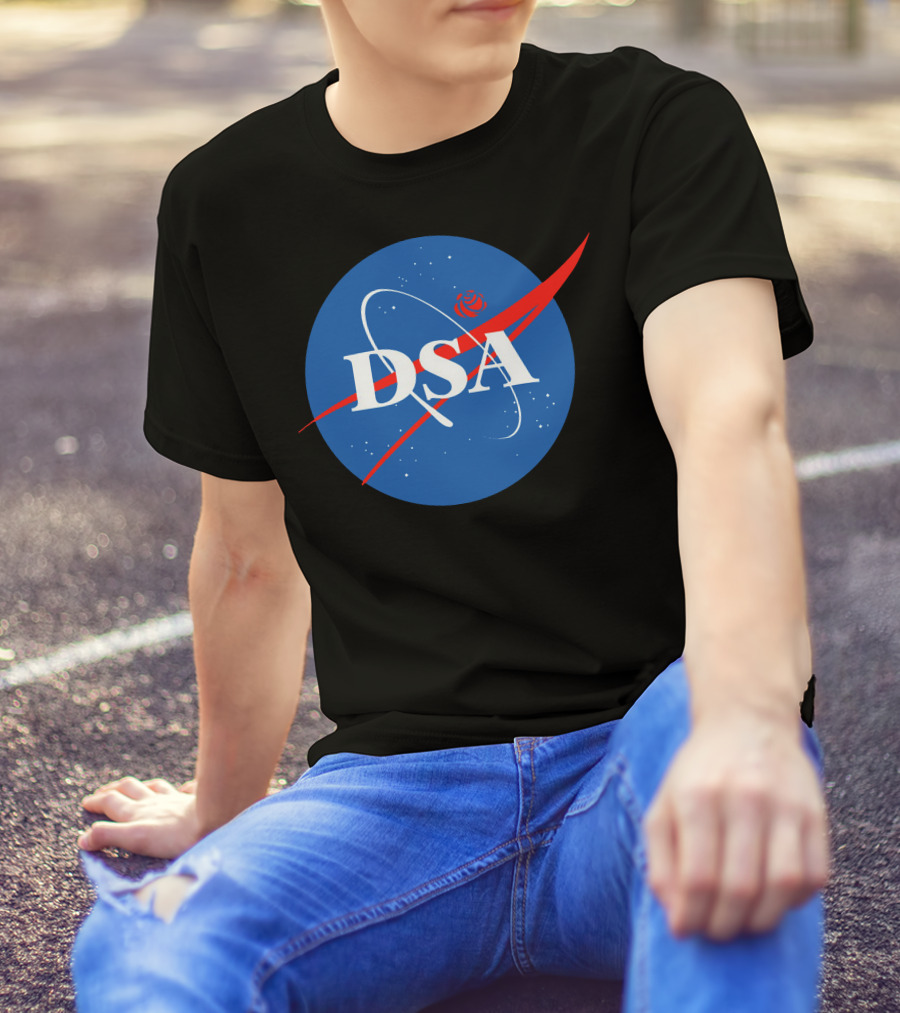 DSA Space Force Logo With Red Swirl T-Shirt