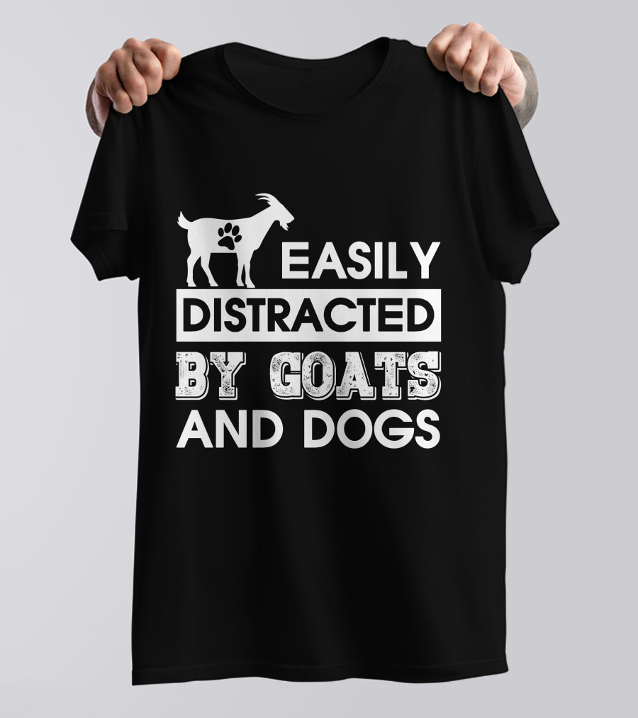 Easily Distracted By Goats And Dogs Paw Prints T-Shirt