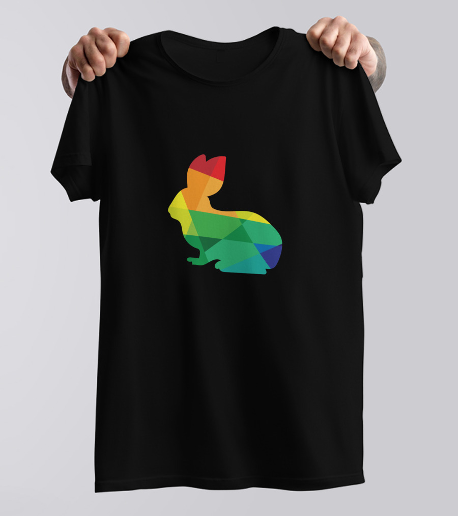 Easter Bunny Rainbow Polygon T-Shirt