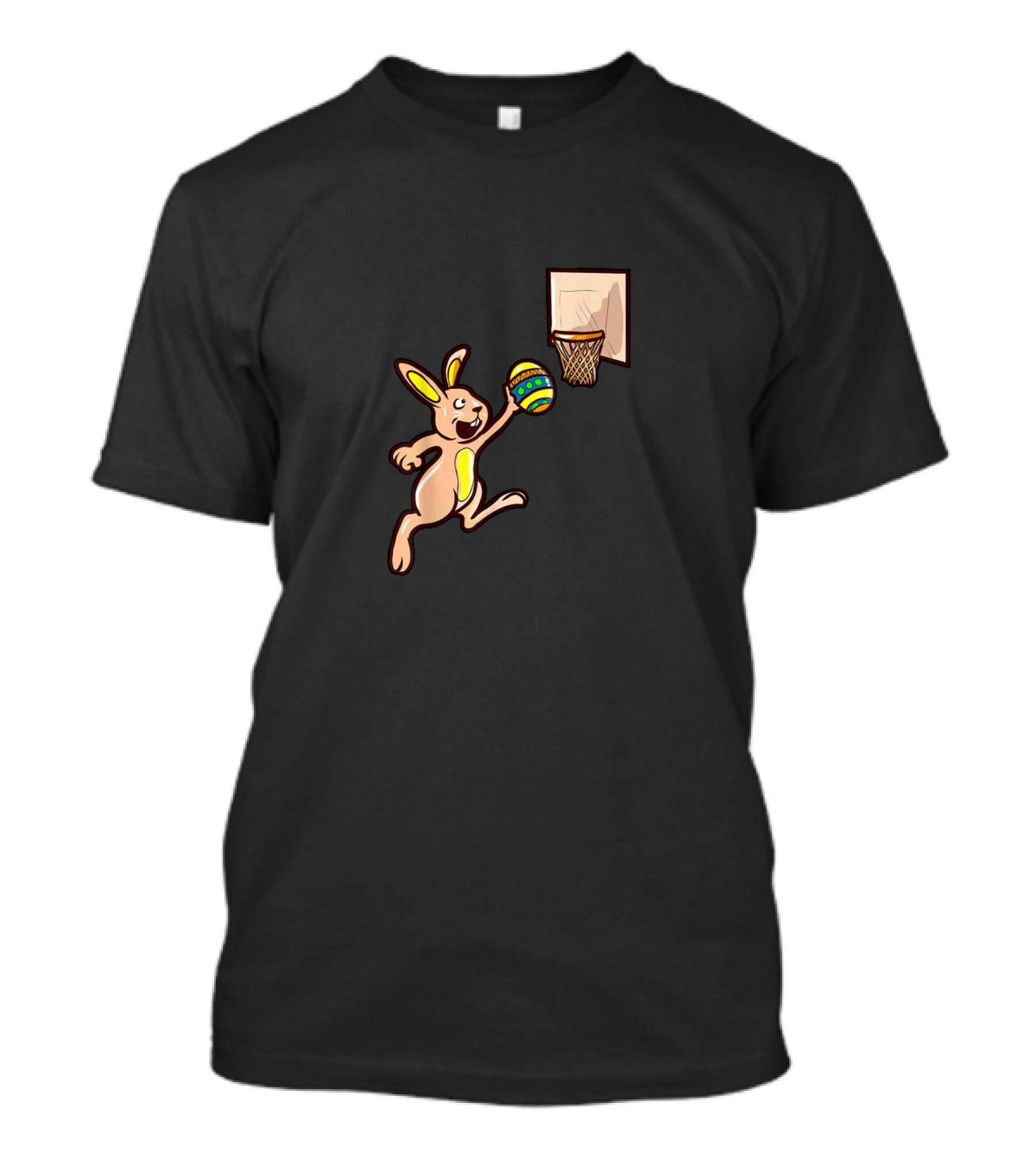 Easter Egg Slam-Dunking Bunny Basketball T-Shirt