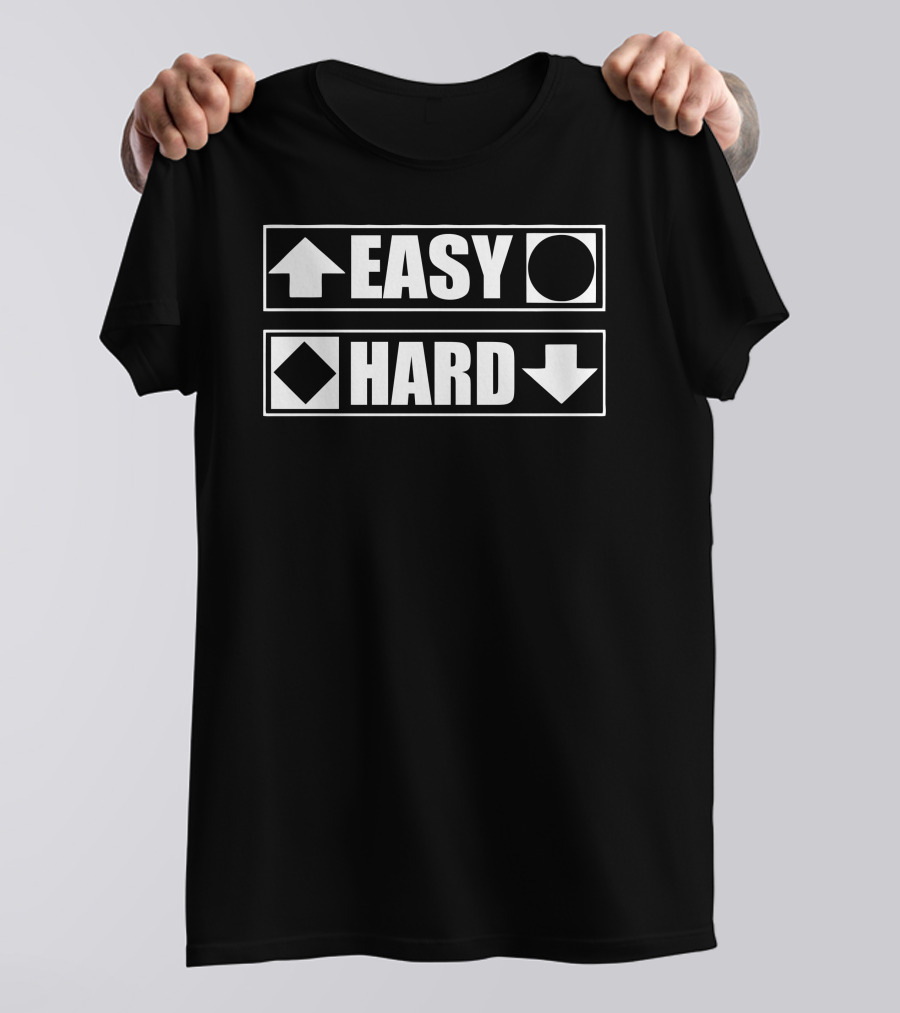 Easy Hard Up Down Symbols Circle Square T-Shirt