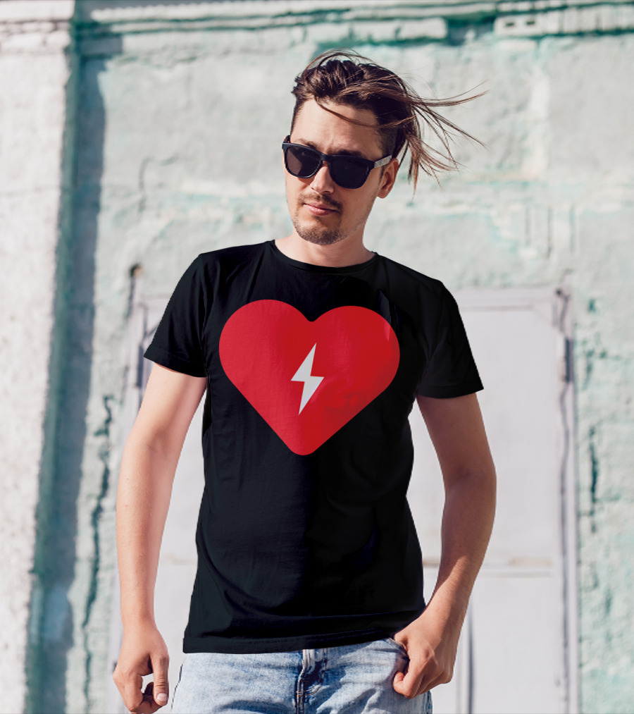 Electric Heart Thunderbolt Red T-Shirt
