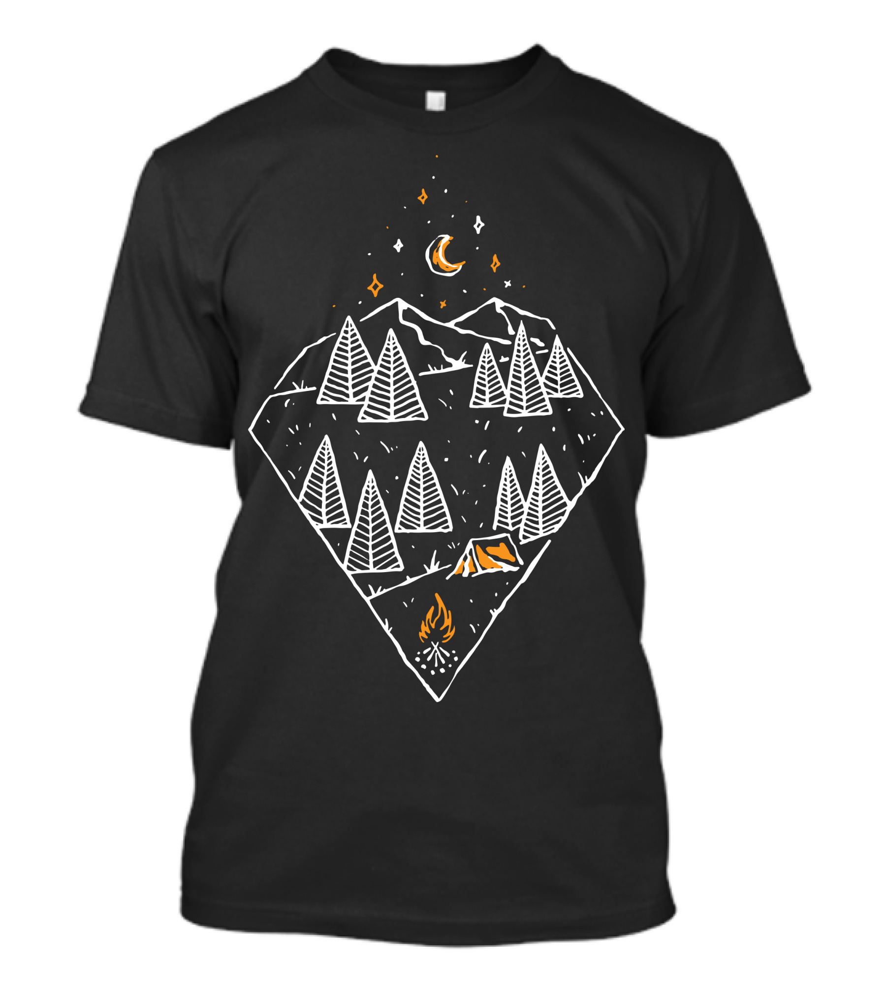 Enjoy Place Camping Under The Moonlit Mountain Forest T-Shirt