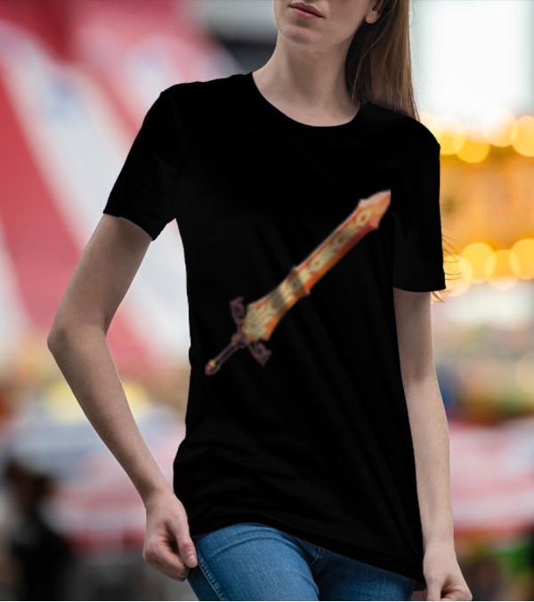 Flame Blade Fiery Sword Fantasy T-Shirt