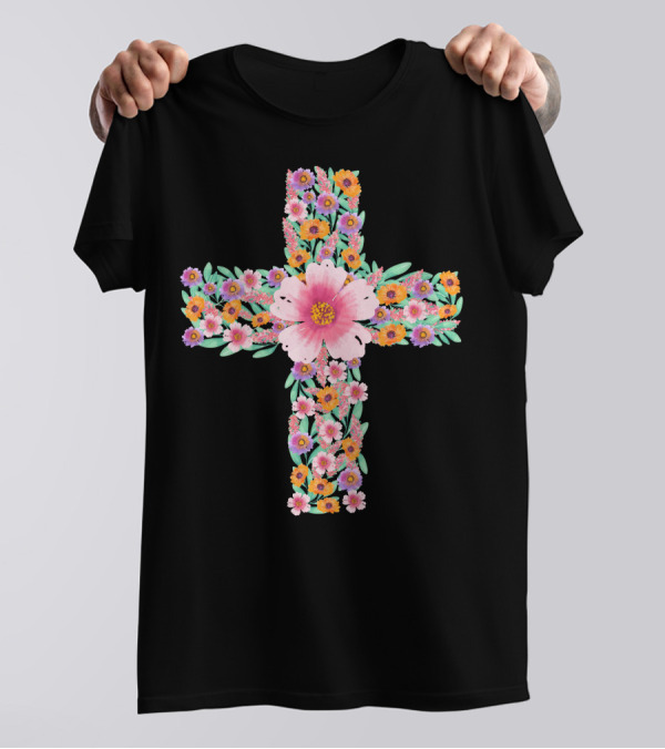 Floral Cross Flower T-Shirt