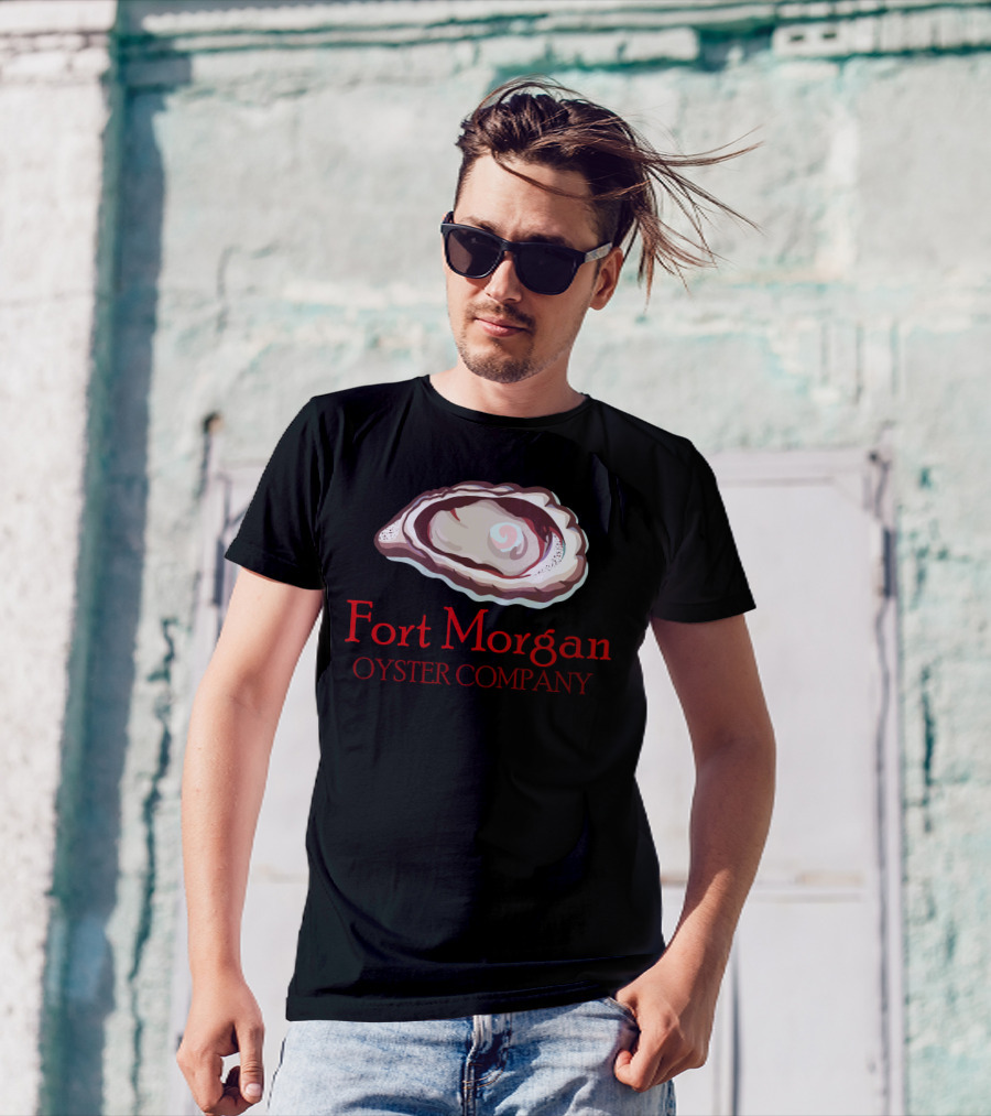 Fort Morgan Oyster Company Seafood Logo With Oyster T-Shirt