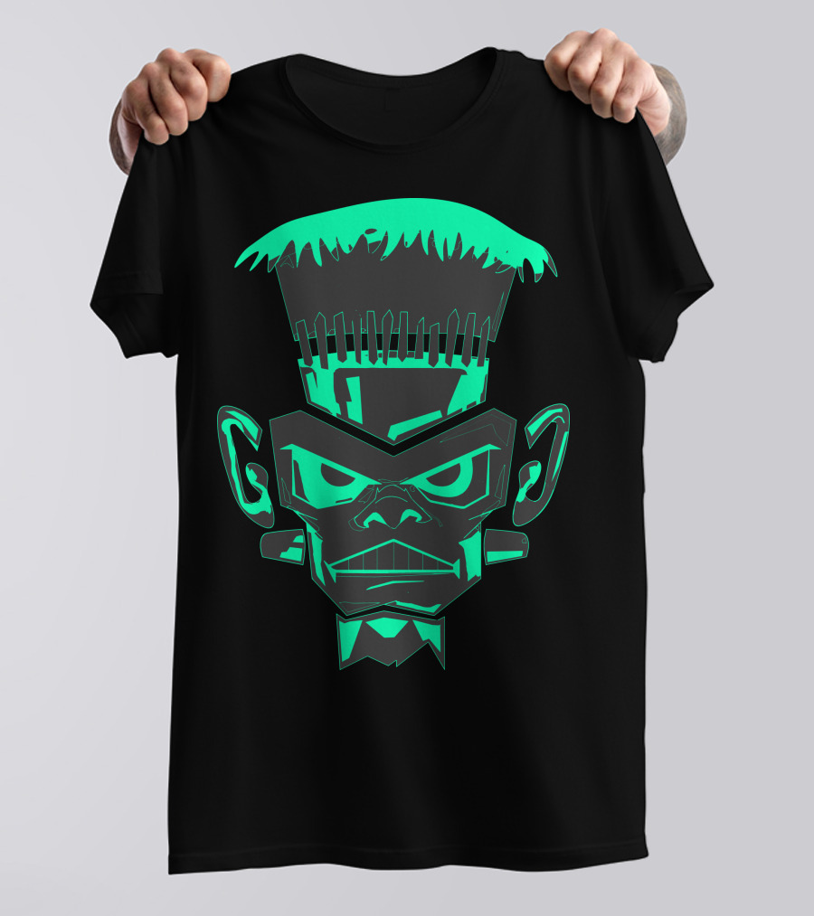 Frankenstein Night Glow Monster Face T-Shirt