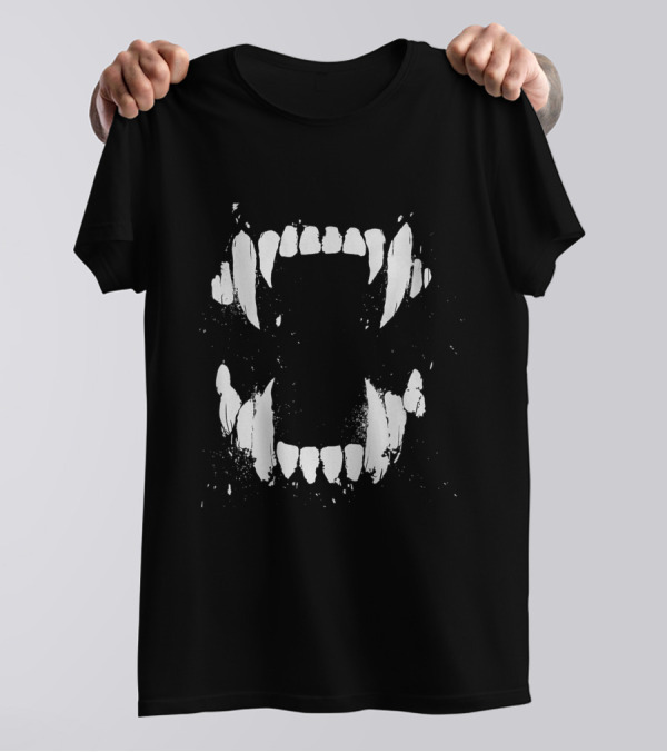 Vampire Teeth Vicious Funny Serial Killer T-Shirt