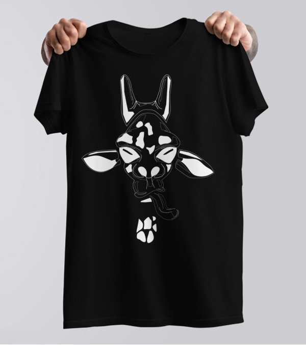 Giraffe Vector Black And White Abstract T-Shirt
