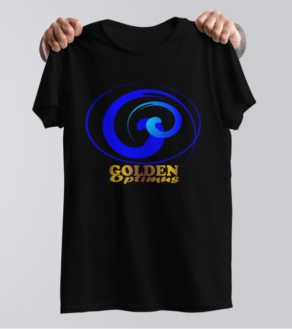 Golden Optimus Blue Swirl Emblem T-Shirt