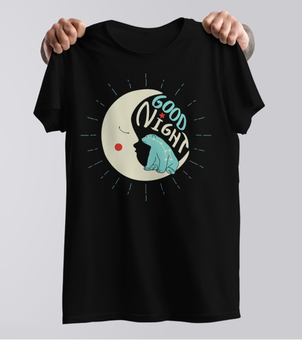 Good Night Polar Bear Moon Star T-Shirt
