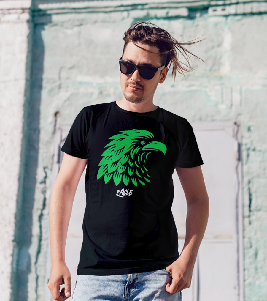 Green Eagle Head With Text Eagle T-Shirt