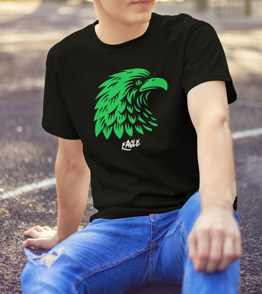 Green Eagle Head With Text Eagle T-Shirt