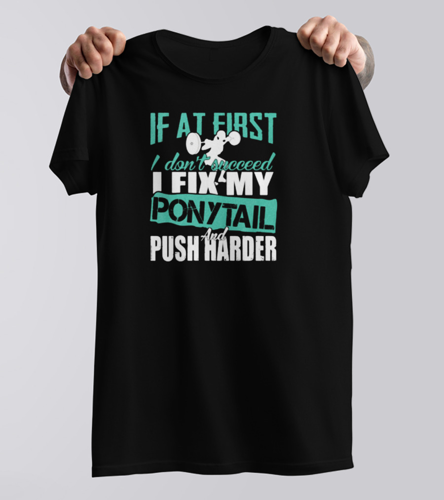 If At First I Don’t Succeed I Fix My Ponytail And Push Harder T-Shirt