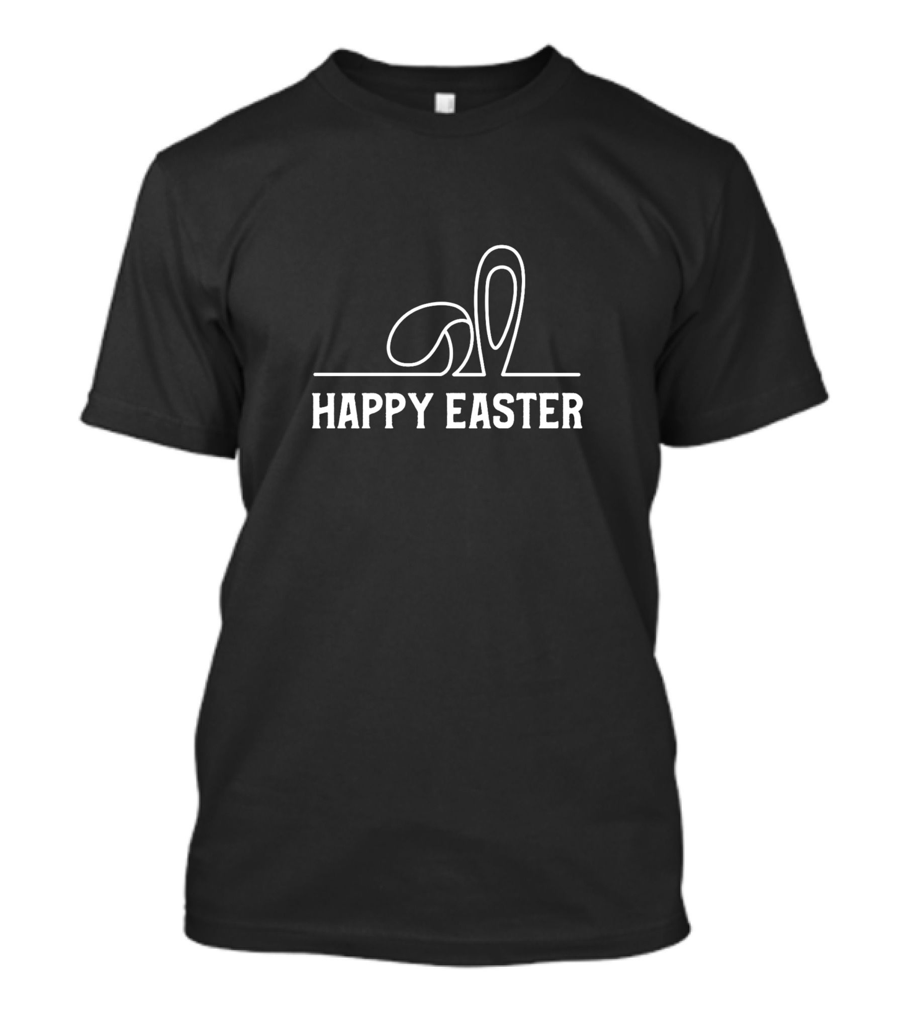 Happy Easter Bunny Ears Line T-Shirt