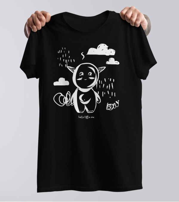 Hello Little One Cloud Creature In Rainy Scene T-Shirt