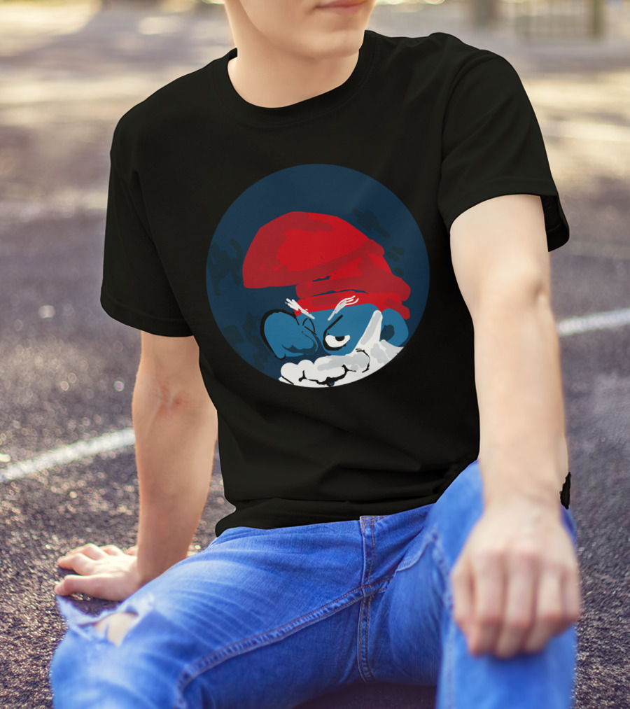 Hernan Cacciatore Blue Papa Smurf Red Hat T-Shirt