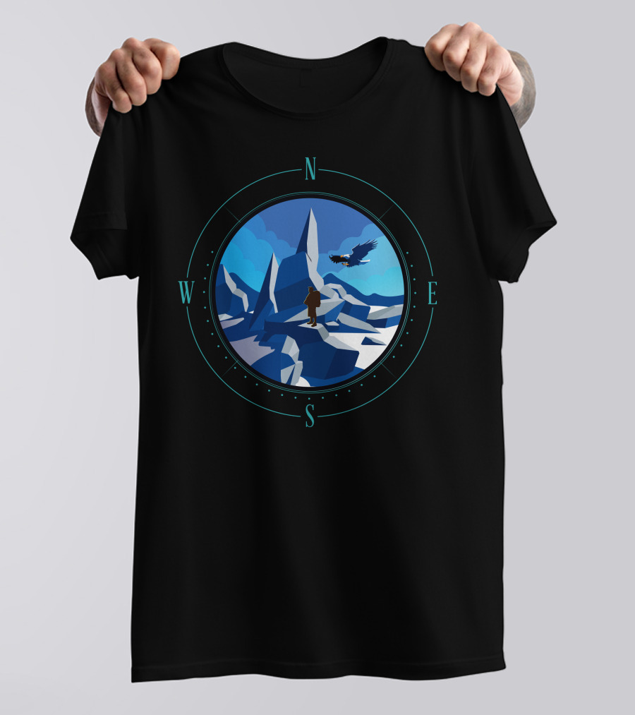 Not All Who Wander Are Lost Hiking Wander Compass Adventure T-Shirt