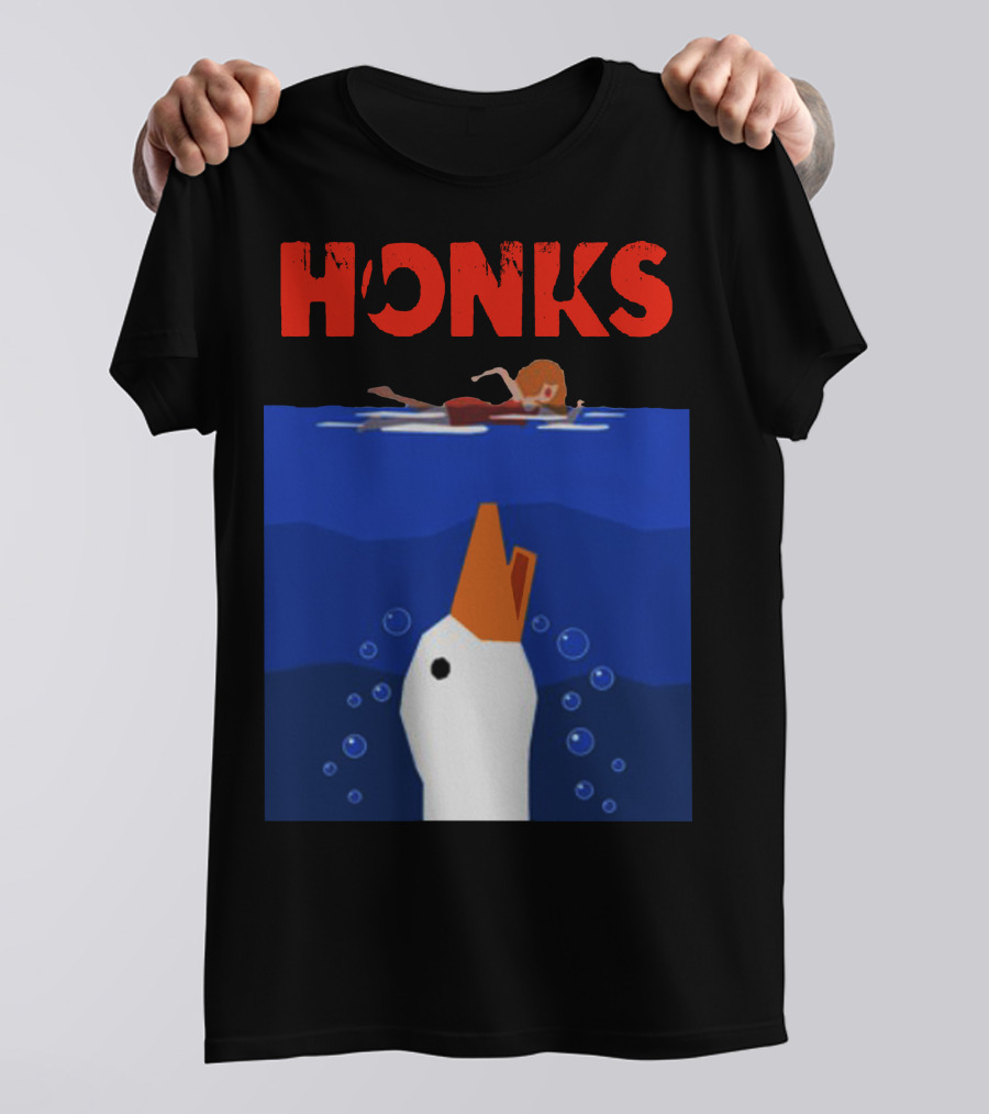 HONKS Goose Approaches Swimmer In Water T-Shirt
