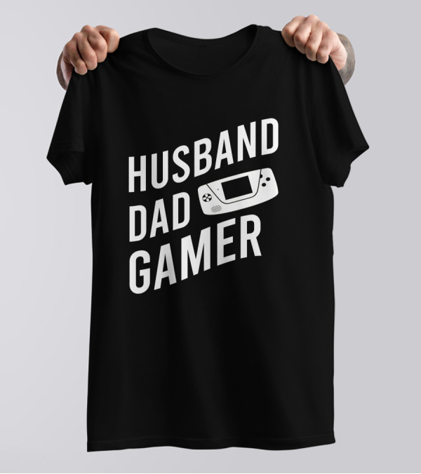 Husband Dad Gamer Handheld Console Enthusiast T-Shirt