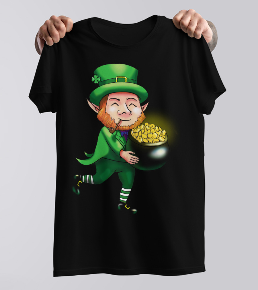 Leprechaun Pot Of Gold Irish Charm T-Shirt