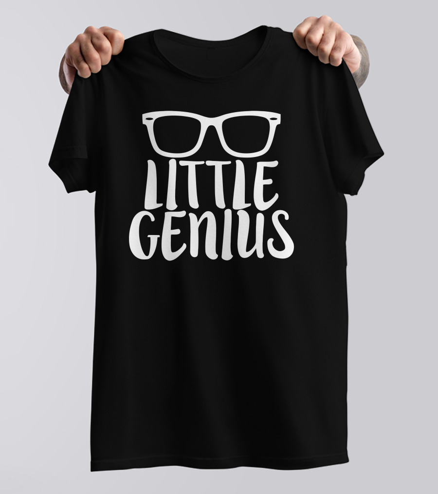 Little Genius Glasses Icon Text T-Shirt