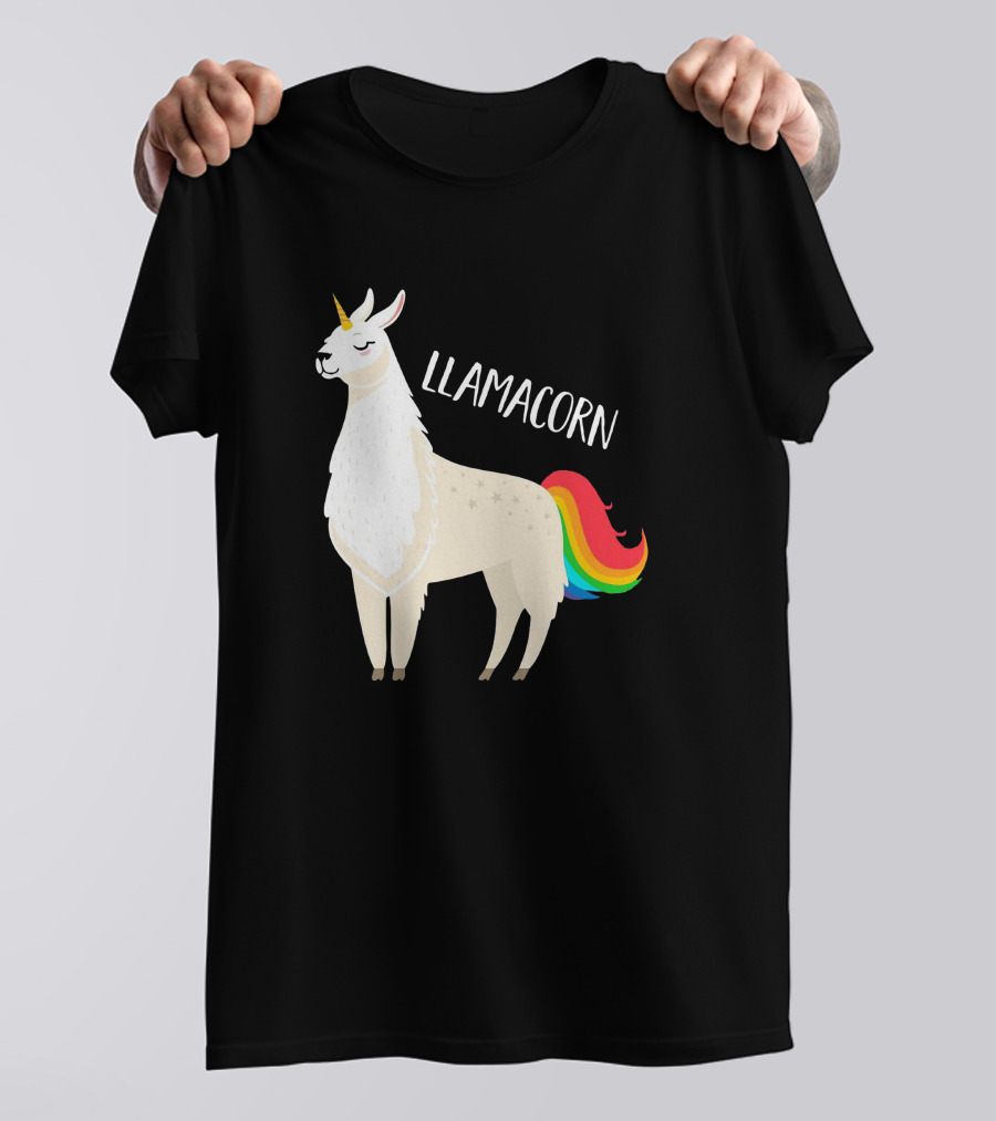 Llamacorn Rainbow Mane Llama Unicorn T-Shirt