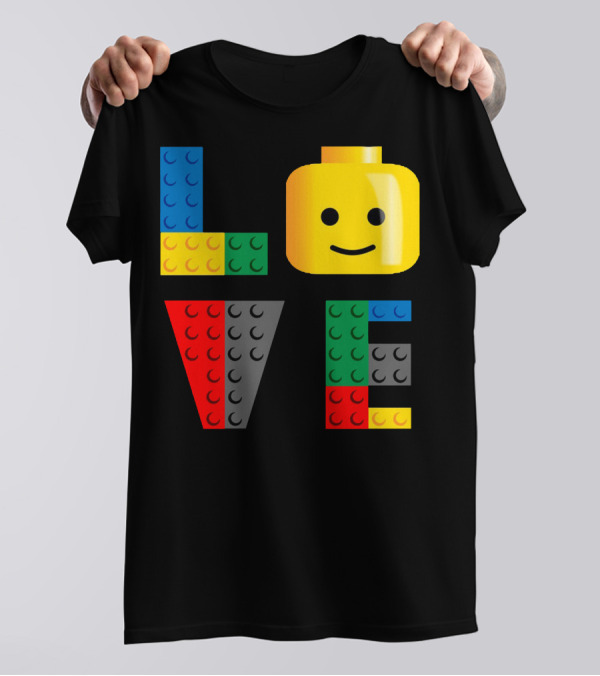 Love LEGO Brick Head Smiley T-Shirt