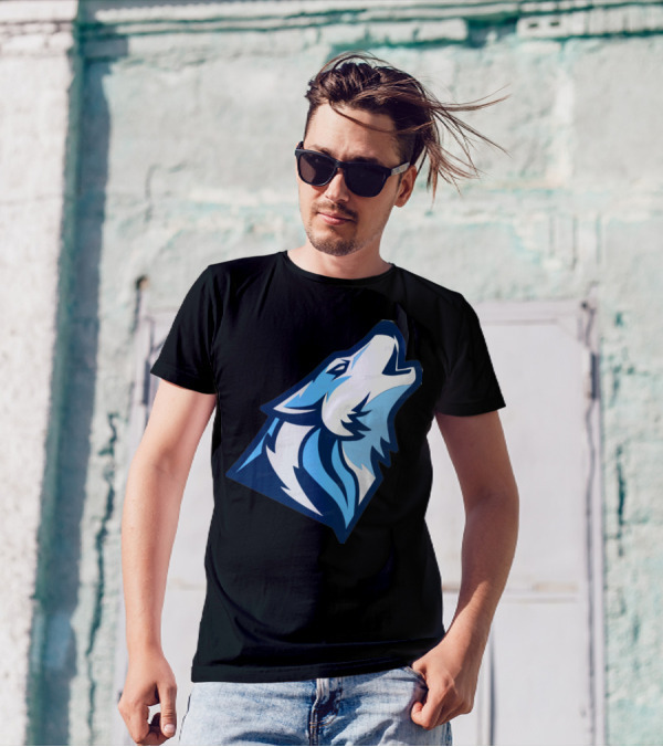 Lycan Howl Blue Wolf Emblem T-Shirt